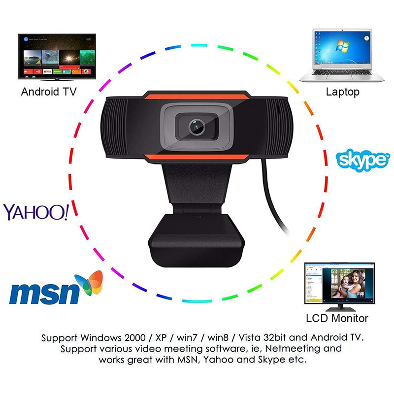 HD 1080P Computer Webcam PC Desktop Desktop USB 2.0 Camera con Digital Microphone