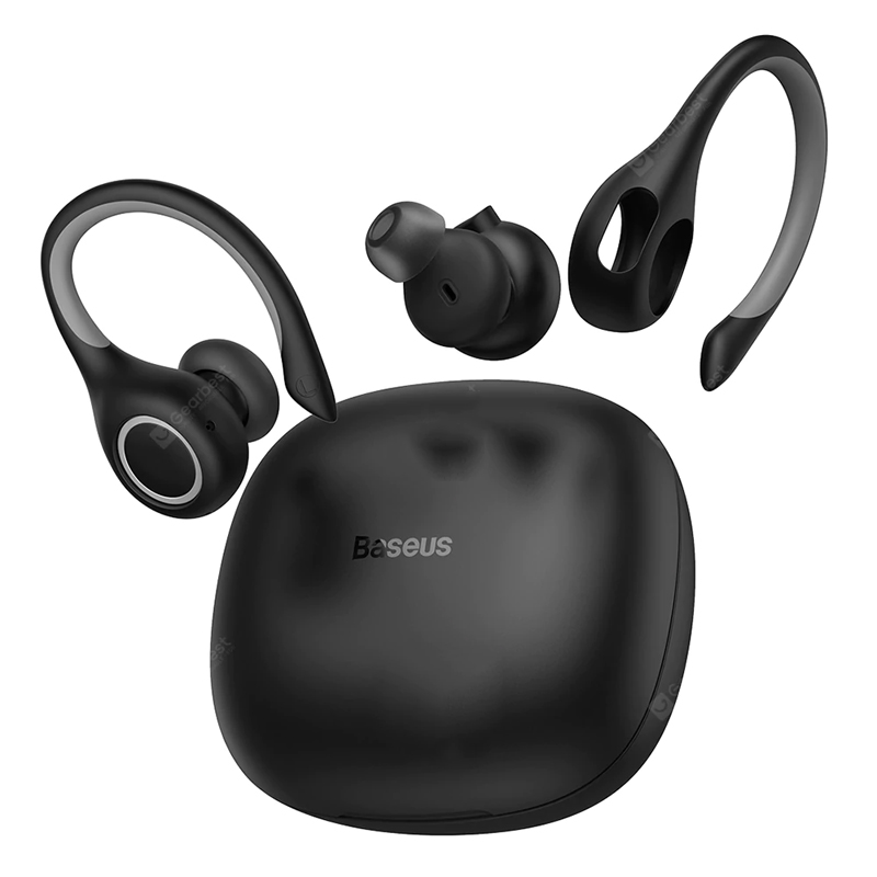 Baseus Enclok W17 Sport Bluetooth auricolari TWS Headphones Headlines Support Qi Wireless Charging Smart Touch IP55 Waterrepous - Black